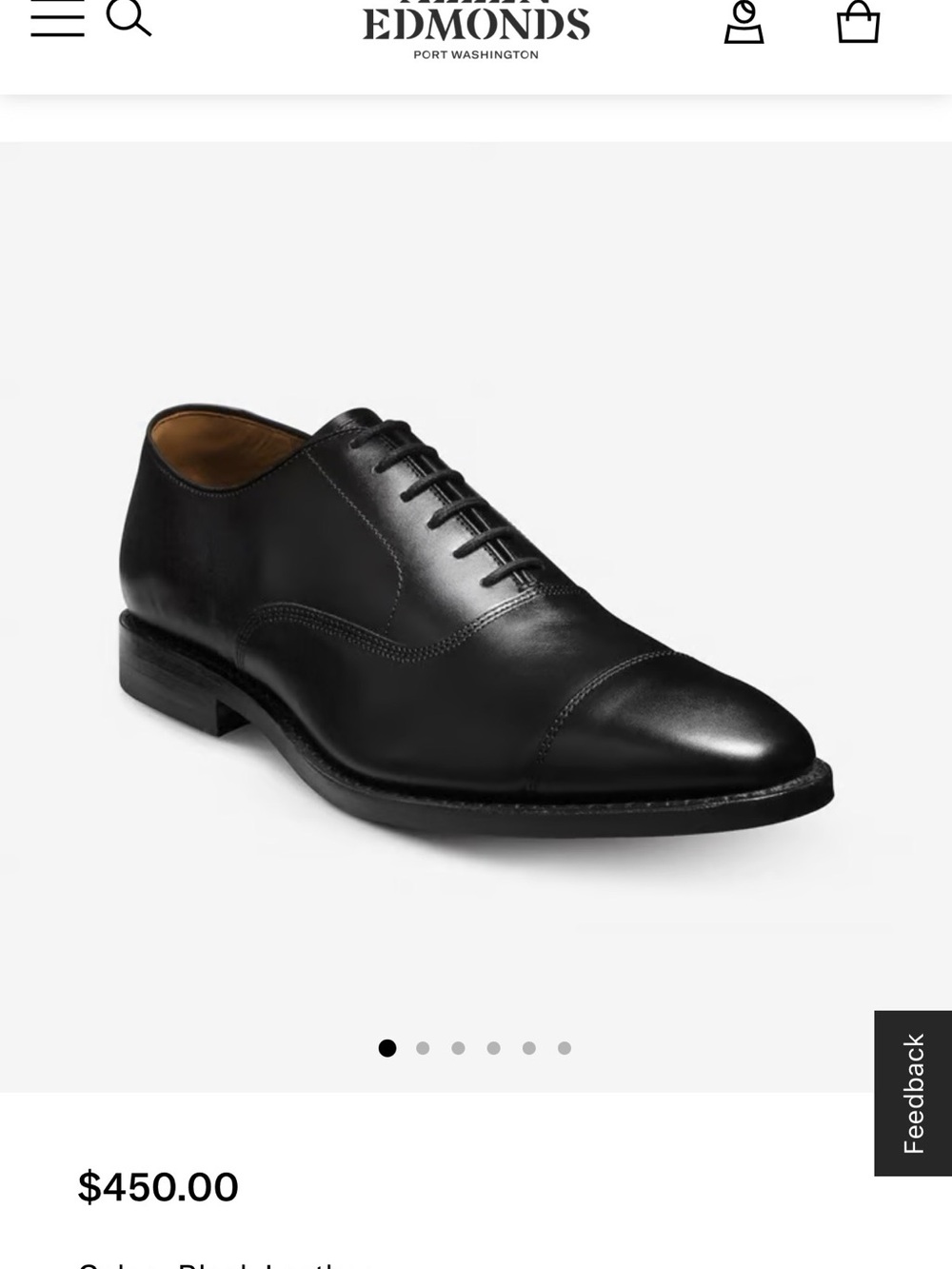 Classic Black Cap-Toe Oxford Leather Dress Shoe - Men